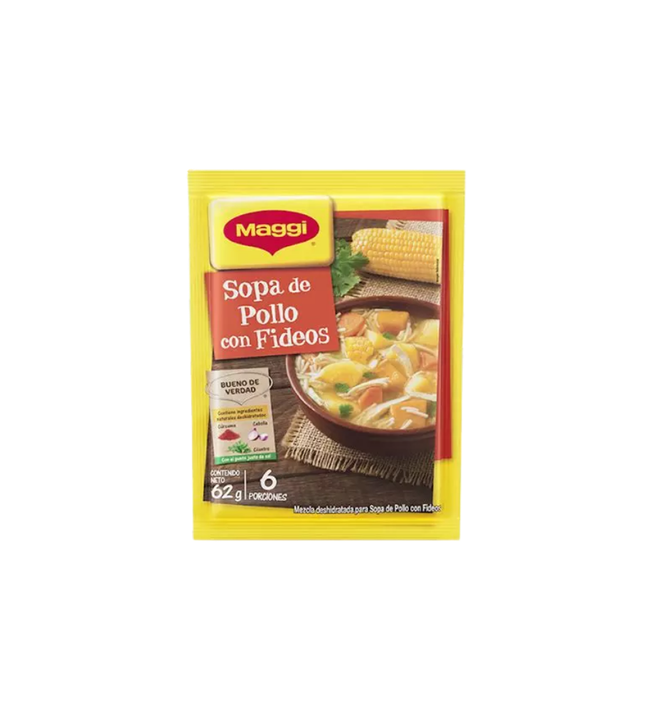 Sopa de Pollo Fideos Maggi 62 GRM 6PORCI