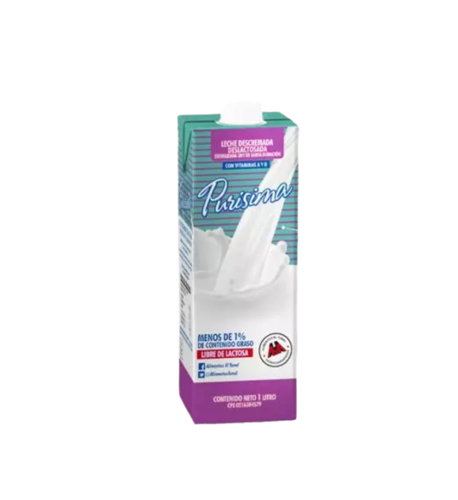 Leche Liquida Purisima Descremada UHT 1L